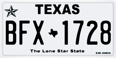 TX license plate BFX1728