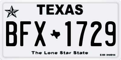 TX license plate BFX1729