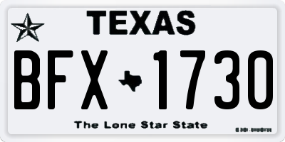 TX license plate BFX1730