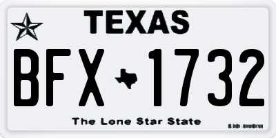 TX license plate BFX1732