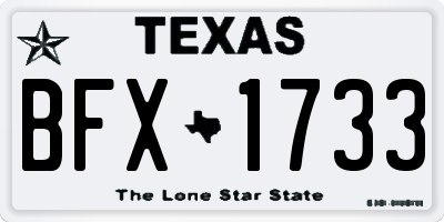TX license plate BFX1733