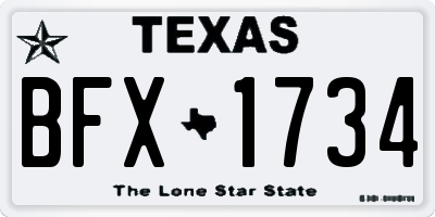 TX license plate BFX1734