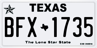 TX license plate BFX1735