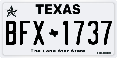 TX license plate BFX1737