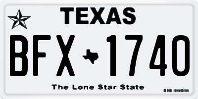 TX license plate BFX1740