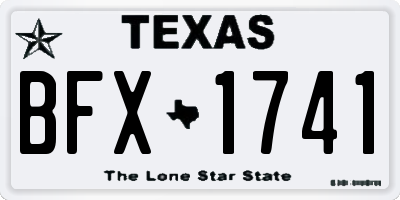 TX license plate BFX1741