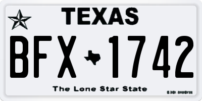 TX license plate BFX1742