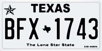 TX license plate BFX1743