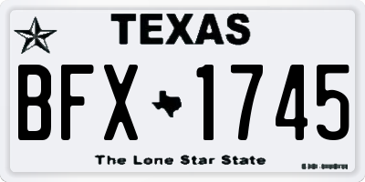 TX license plate BFX1745