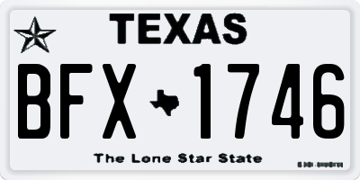 TX license plate BFX1746