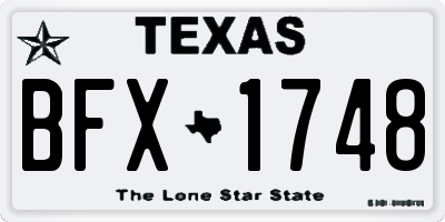 TX license plate BFX1748