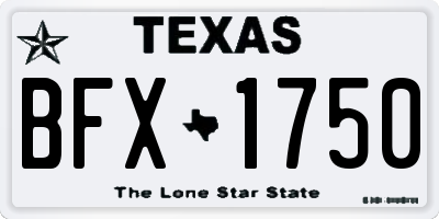 TX license plate BFX1750