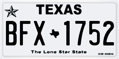 TX license plate BFX1752
