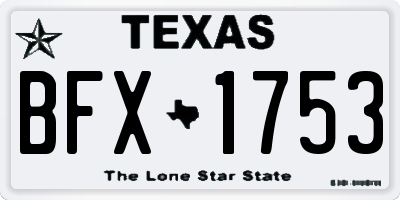TX license plate BFX1753