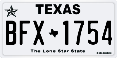 TX license plate BFX1754