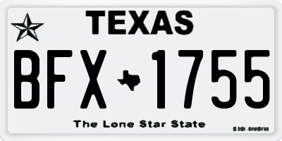 TX license plate BFX1755