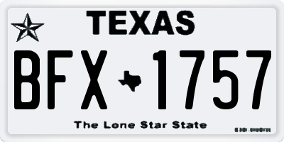 TX license plate BFX1757
