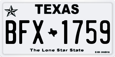 TX license plate BFX1759