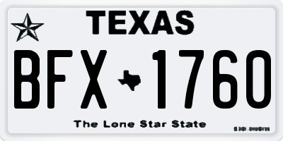TX license plate BFX1760