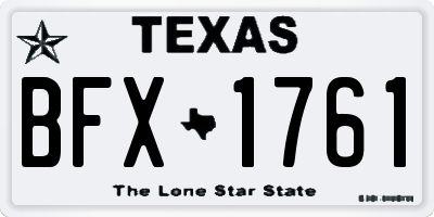 TX license plate BFX1761