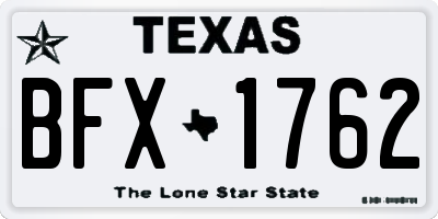 TX license plate BFX1762