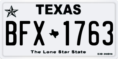 TX license plate BFX1763