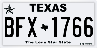 TX license plate BFX1766