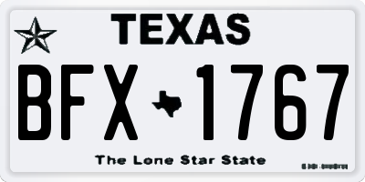 TX license plate BFX1767