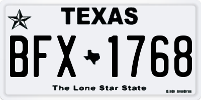 TX license plate BFX1768