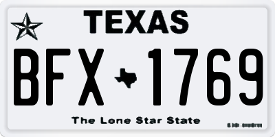 TX license plate BFX1769