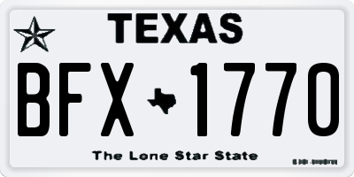 TX license plate BFX1770