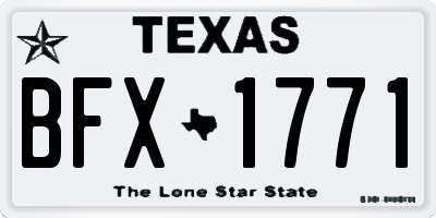 TX license plate BFX1771