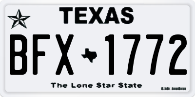 TX license plate BFX1772
