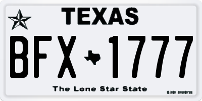 TX license plate BFX1777