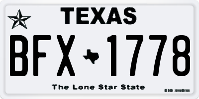 TX license plate BFX1778
