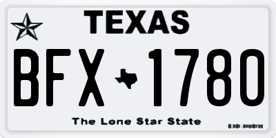 TX license plate BFX1780