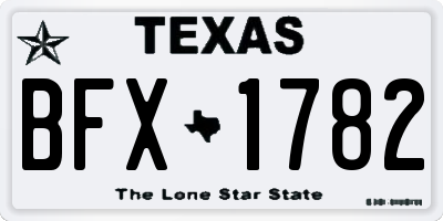 TX license plate BFX1782