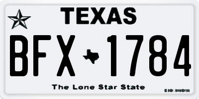 TX license plate BFX1784