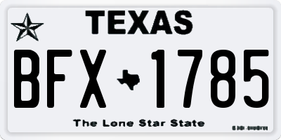 TX license plate BFX1785