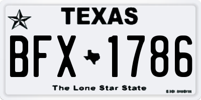 TX license plate BFX1786