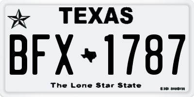 TX license plate BFX1787