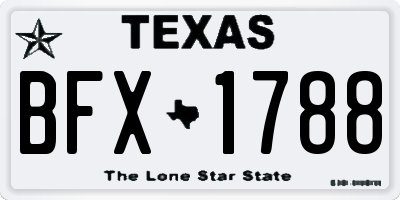 TX license plate BFX1788