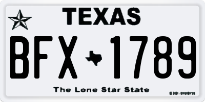TX license plate BFX1789