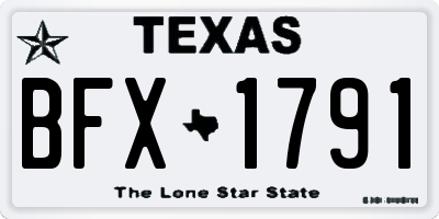 TX license plate BFX1791