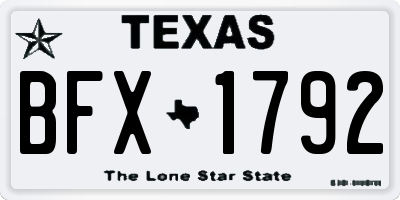 TX license plate BFX1792