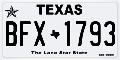 TX license plate BFX1793