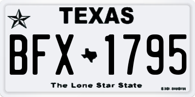 TX license plate BFX1795