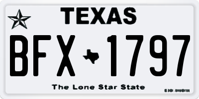 TX license plate BFX1797