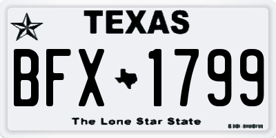 TX license plate BFX1799