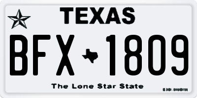 TX license plate BFX1809